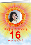 16th Birthday Photo Sunshine Flower card