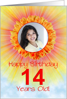 14th Birthday Photo Sunshine Flower card