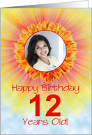 12th birthday sunshine flower photo card