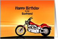 Boyfriend, Birthday with a Motorbike in the Sunset card