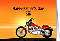 Dad, Father’s Day with a Motorbike in the Sunset card