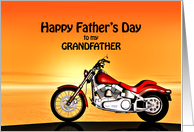 Grandfather, Father’s Day with a Motorbike in the Sunset card