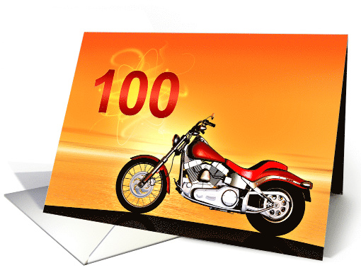 100th Birthday Motorbike card (893167)