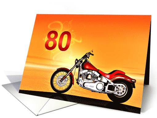 80th Birthday Motorbike card (893173)