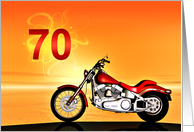 70th Birthday Motorbike card