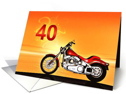 40th Birthday Motorbike card (893286)