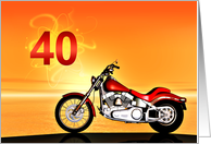 40th Birthday Motorbike card