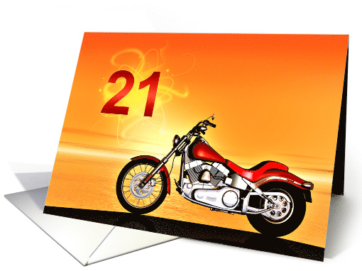 21st Birthday Motorbike card (893353)