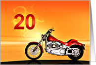 20th Birthday Motorbike card