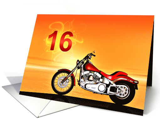 16th Birthday Motorbike card (893359)