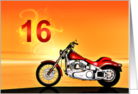 16th Birthday Motorbike card