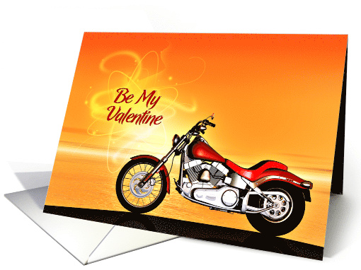 Be My Valentine, Motorbike and Sunset. card (895663)
