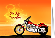 Be My Valentine, Motorbike and Sunset. card