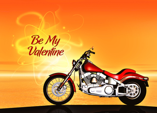 Be My Valentine, Motorbike and Sunset.