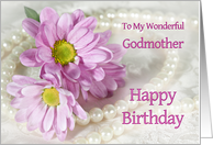 Godmother, Birthday, Flowers and Pearls card
