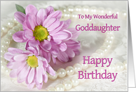 Goddaughter, Birthday, Flowers and Pearls card