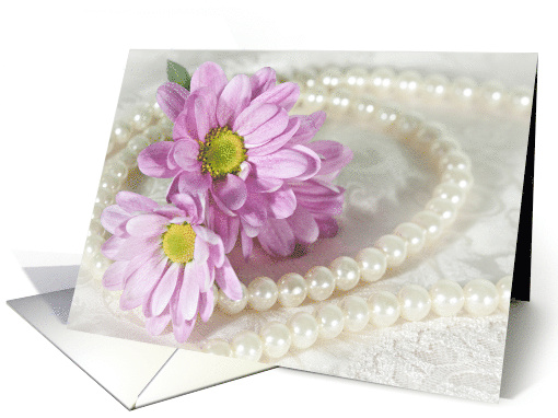 Blank Card with Flowers and Pearls card (906237)