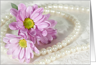Blank Card with Flowers and Pearls card