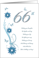 66th Birthday with Flowers and Butterflies card