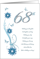 68th Birthday with Flowers and Butterflies card