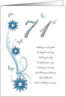 71st Birthday with Flowers and Butterflies card