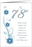 78th Birthday with Flowers and Butterflies card