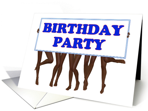 Birthday party invitation with girls and legs card (909668)