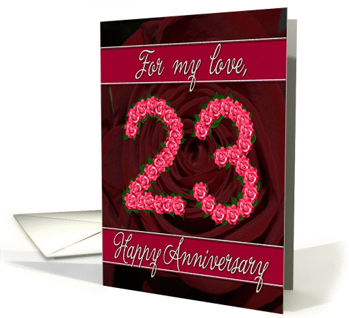 For my love, 23rd wedding anniversary card (910082)
