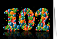 102nd birthday with numbers formed from balls card