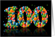 100th birthday with numbers formed from balls card