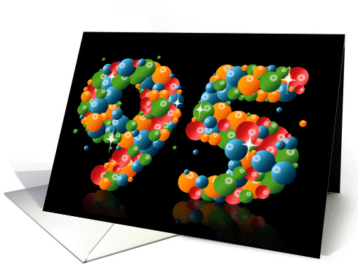 95th birthday with numbers formed from balls card (911955)