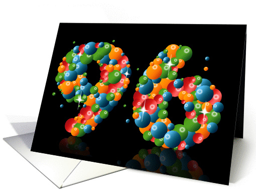 96th birthday with numbers formed from balls card (911956)