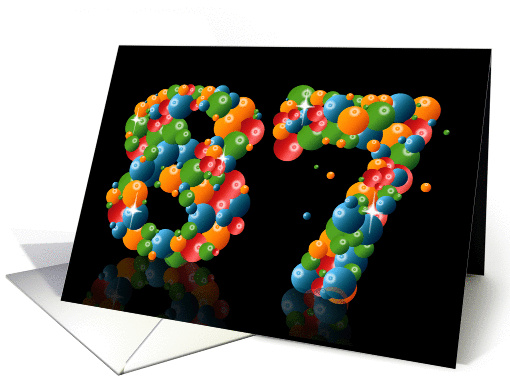 87th birthday with numbers formed from balls card (911964)