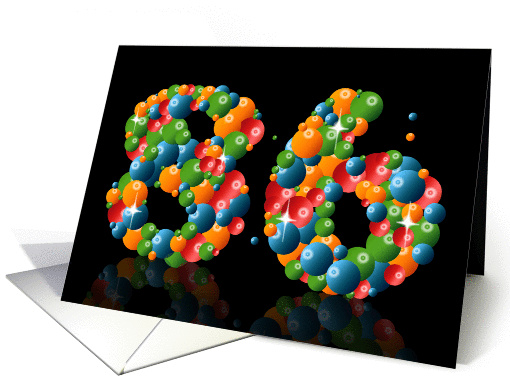 86th birthday with numbers formed from balls card (911965)
