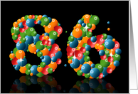 86th birthday with numbers formed from balls card