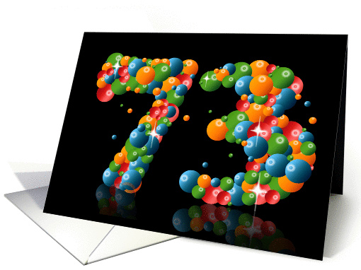 73rd birthday with numbers formed from balls card (911982)