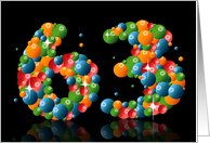 63rd birthday with numbers formed from balls card