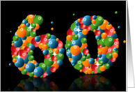 60th birthday with numbers formed from balls card