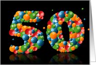 50th birthday with numbers formed from balls card
