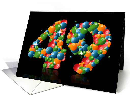 49th birthday with numbers formed from balls card (912006)