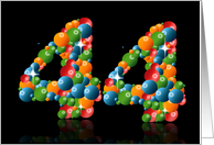 44th birthday with numbers formed from balls card