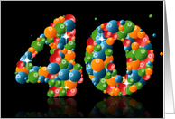40th birthday with numbers formed from balls card