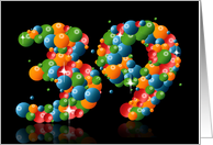 39th birthday with numbers formed from balls card