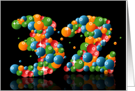 32nd birthday with numbers formed from balls card