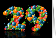 29th birthday with numbers formed from balls card