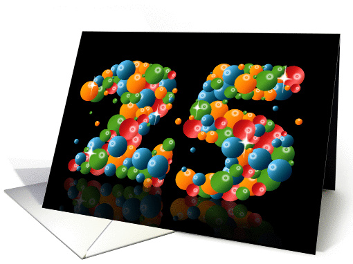 25th birthday with numbers formed from balls card (912032)