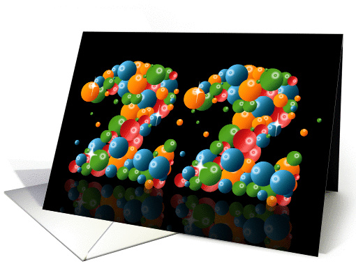 22nd birthday party invitation with numbers formed from balls card