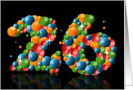 26tth birthday party invitation with numbers formed from balls card