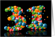 31st birthday party invitation with numbers formed from balls card