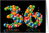 36th birthday party invitation with numbers formed from balls card